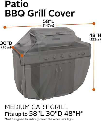 Classic Accessories Ravenna Water-Resistant 58 Inch BBQ Grill Cover, Dark Taupe