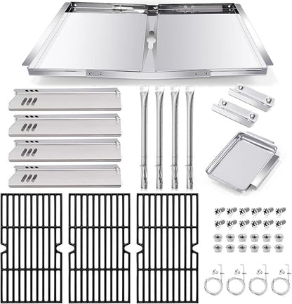 DGF493BNP Drip Pan Replacement Parts for Dyna Glo, Adjustable 24''-30'' Drip Pan, Grid Cooking Grates, Heat Plate Tent Shield, Burner and Igniter for Dyna Glo DGF493BNP, Backyard Grill BY13-101-001-12