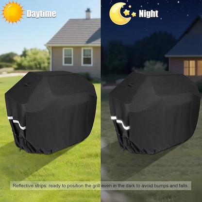 Grill Cover 70 Inch - 600D Waterproof Heavy Duty Outdoor Grill Cover for Weber Genesis and Genesis II 400 Series,All Weather Protection Compatible for Char-Broil,Nexgrill,Dyna-glo and More