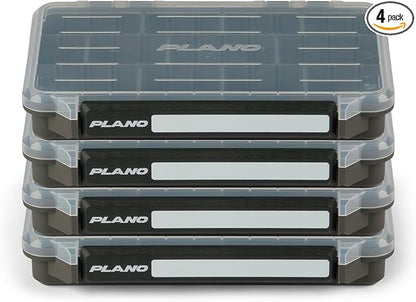Plano StowAway 3600 Stow Tackle Box with Corrosion-Preventive Rustricor, 4-Pack, Single Latch Design, Transparent DuraView Lid, Stackable Storage for Fishing Bait, Lures and Gear