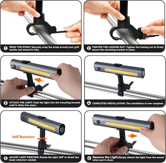 AuntyFey Grill Lights for Outdoor Grill Designed for Blackstone Weber Griddle, Magnetic BBQ Grill Light for Blackstone Griddle Accessories, Magnetic Grill Lights Fathers Day Gift for Men Women Dad Mom