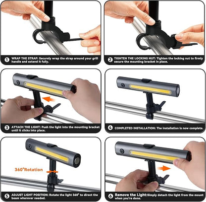 AuntyFey Grill Lights for Outdoor Grill Designed for Blackstone Weber Griddle, Magnetic BBQ Grill Light for Blackstone Griddle Accessories, Magnetic Grill Lights Fathers Day Gift for Men Women Dad Mom