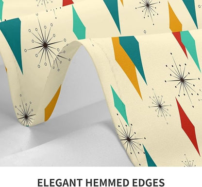 Mid Century Modern Decor Tablecloth Washable Waterproof Retro Table Cover for Kitchen Dining Room Picnic Party BBQ Wedding, Yellow Rectangle Table Cloth 54x72 Inches
