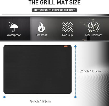 MODIGT Large 76"×52" Under Grill Mat for Outdoor Grill,Double-Side Fireproof & Heat-Resistant Outdoor Grill Mat,Protective Mat for Patio,Courtyard,Tabletop