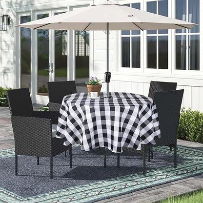 EHouseHome Outdoor and Indoor 70inch Round Tablecloth with Umbrella Hole and Zipper, Waterproof Zippered Patio Table Cloths, Spring/Summer Table Covers for Backyard Circular Table/BBQs/Picnic