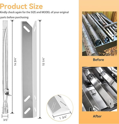 GAS9556AS Grill Replacement Parts for Cuisinart 2556, GAS9456AS, GAS2456AS, GAS2556AS, GAS1456ASO, Heat Plates & Burners for Cuisinart 5 Burner Gas Grill Parts GAS9556AS with Side Burner