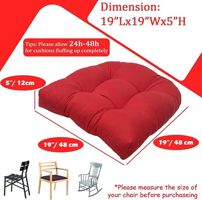 MTMR 2Pcs Outdoor Chair Cushions, Patio Furniture Seat Pads, Waterproof | 2Pcs , waterproof cover, PP cotton, u-shaped, no-fading, thick patio seat pads for outdoor wicker furniture in yard, 19x19x4