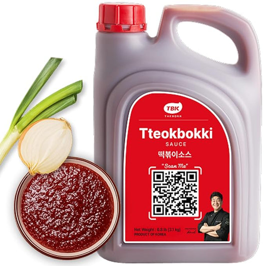TBK THEBORN Tteokbokki Sauce, Sweet & Spicy Gochujang Rice Cake Sauce 3.1kg | Easy cooking sauce with a balanced sweet, spicy and savory flavor for tteokbokki, noodles and Korean street-food dishes
