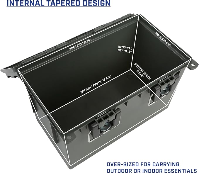 Sheffield XL Ammo Box Made in USA, Stackable Lockable Ammo Storage Box | 4 Pack Lockable Storage Box, Water and Dust Resistant Dry Box, Secures Hunting Gear, Gun Accessories, Supplies, and Bullets