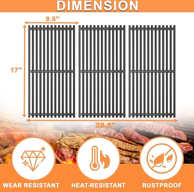 G541-0016-W2 Infrared Grates for Charbroil Grill Replacement Parts Charbroil Tru-Infrared 4-Burner 463255020 463257520 466242716 463242715 463242716 463276016 466242715 G541-0016-W1 17 X 9.5"Cast Iron