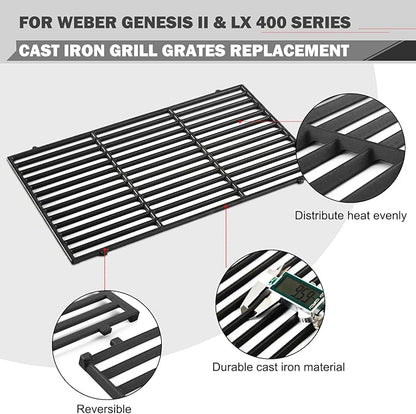 Genesis II E-410 Grill Replacement Parts for Weber Genesis II E410 E-435 S-435 Grill Parts GS4 LX E-440 LX E-410 Grates SPX-435 66097 66033 Flavorizer Bars 66041 Heat Deflector 66089 Cooking Grids