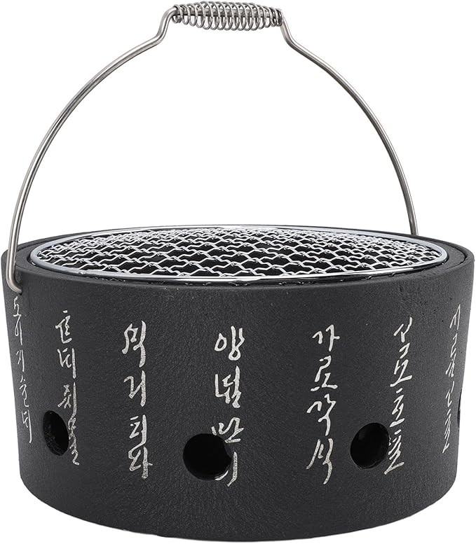 Pomya BBQ Stove, Durable Practical Barbecue Grill Charcoal Stove Korean Design for Tea Making (L)