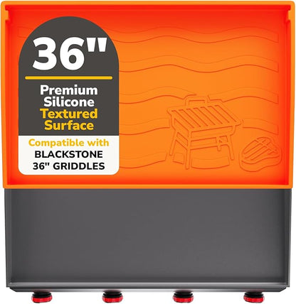 36" Silicone Griddle Mat for Blackstone, Upgraded Full-Coverage Griddle Protector for Flat Top Grill, Heavy Duty Food-Grade Silicone Grill Mat, Protective Griddle Cover for Dirt, Rust & Debris