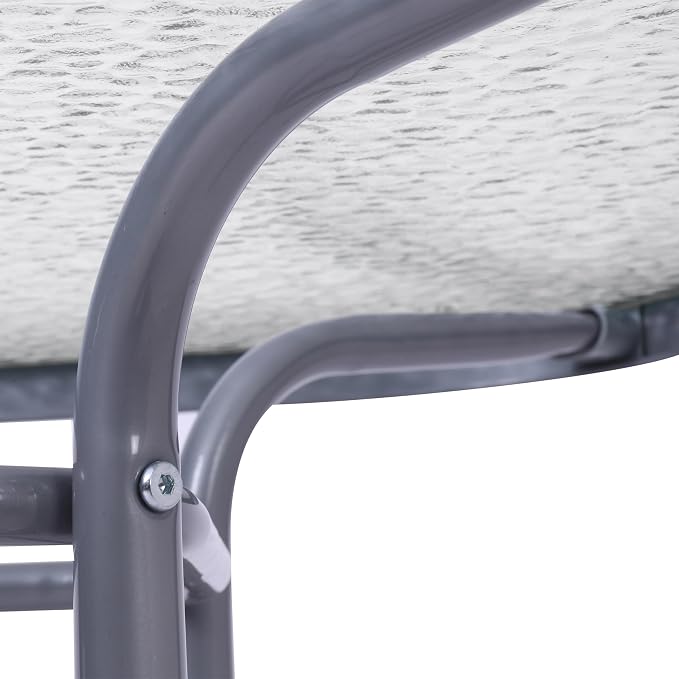 Flash Furniture Commercial 27.5x47.25 in Steel Patio Table, Silver | Tempered Glass Top with Umbrella Hole