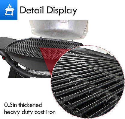 7644 7582 Grill Grates Replacement Parts for Weber Q100 Q1000 Series Parts Weber Baby Q Cast Iron Grill Grate Q120 Q1200 Q1400 50060001 51010001 51040001 51060001 51070001 51080001 65465 65810 1 Pack