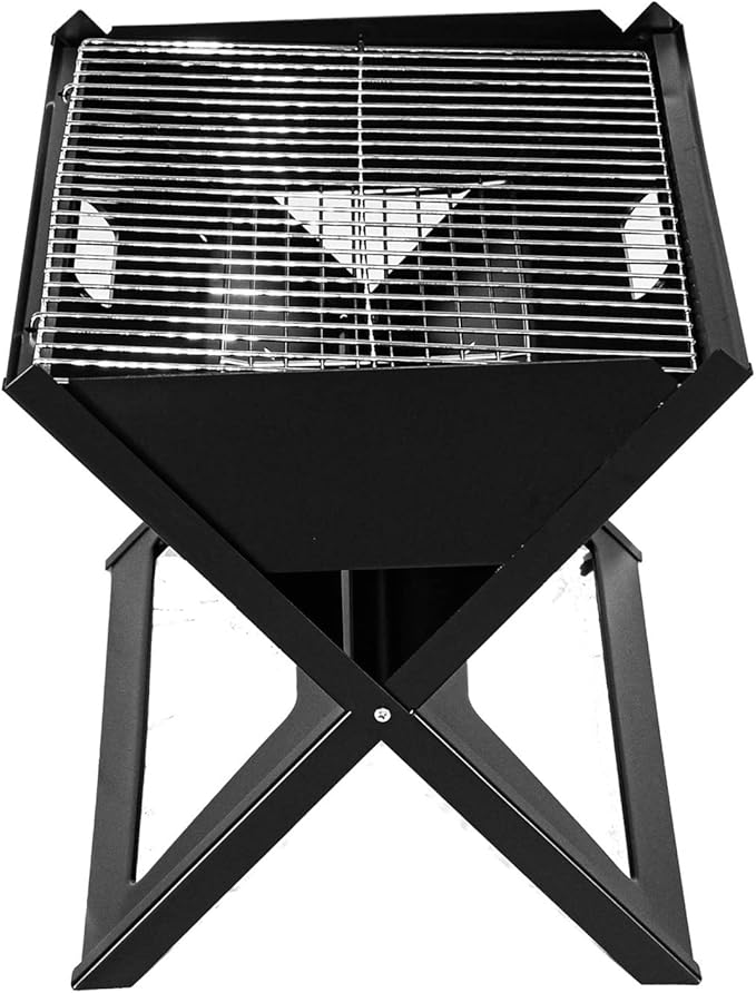 Notebook Charcoal BBQ Grill, Instant Foldable & Easy Portability, For Outdoor Barbecues Camping Traveling Picnics Garden Beach Party Black