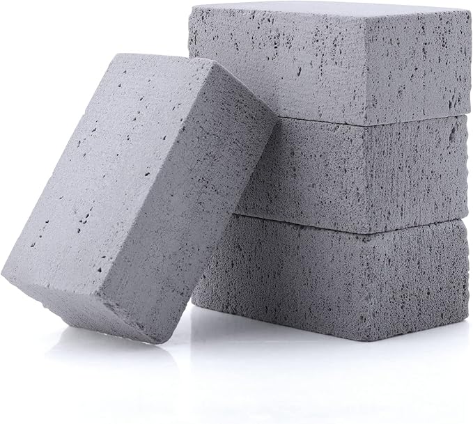 HaSteeL Grill Cleaning Brick, Griddle Pumice Stone for Removing Stains Kit of 4, Commercial Grade Grill Block Cleaner Accessories for Flat Top, Racks, Cast Iron, Sink, Effective & Reusable Clean Tool