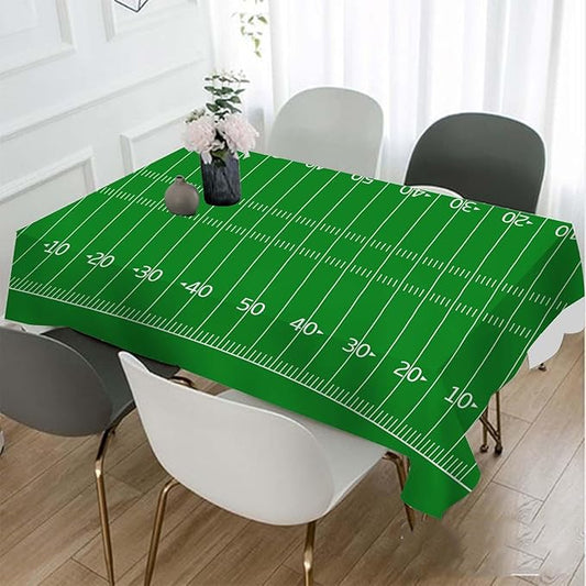 TKS MITLAN American Football Field Tablecloth 60x84 Inch Rectangular Green Lawn Sport Football Field Oblong Table Cloth Kitchen Table Decorations for Home Dinner Party