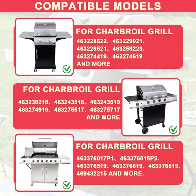 DHLG-12 Grill Igniter Kit for Charbroil Grill Replacement Parts, 2-Outlet Push Button Electronic Ignition Module with Wires for Charbroil G432-8S01-W1 G470-5503-W1 Grill Parts, AAA Battery Required