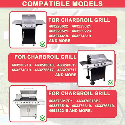 DHLG-12 Grill Igniter Kit for Charbroil Grill Replacement Parts, 2-Outlet Push Button Electronic Ignition Module with Wires for Charbroil G432-8S01-W1 G470-5503-W1 Grill Parts, AAA Battery Required