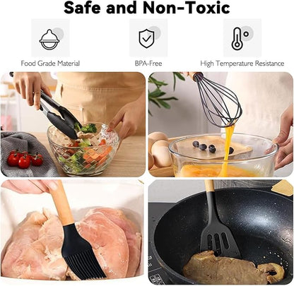 Camping Cooking Utensils Set, Silicone Cookware for Travel BBQ