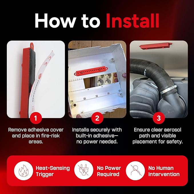 Small Automatic Fire Extinguisher – Non-Toxic, Compact & Maintenance-Free Household Fire Protection for Electric Boxes, Solar Generators, Vehicles, Lithium Batteries, Ship Cabins.