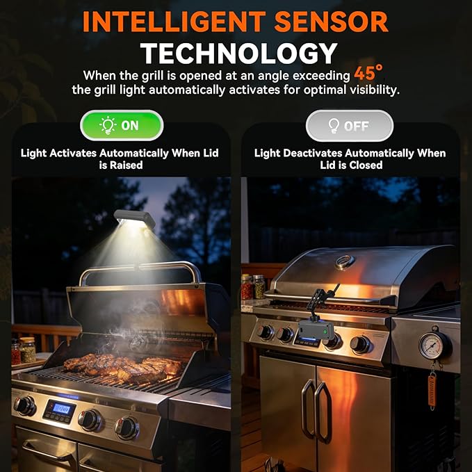AuntyFey 360°Adjustable Grill Lights for Outdoor Grill Designed for Blackstone Weber Griddle, BBQ Grill Light at Night with 360° Adjustable, LED Grill Lights for Outdoor