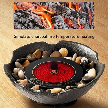 Electric Tea Cooker, Electric Ceramic Stove Roasting Tea Tea Maker, Portable Stove Burner for Cooking Camping,B