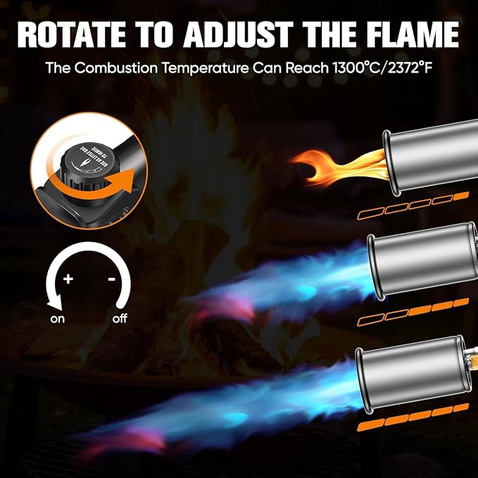 CSA Certified Propane Torch Weed Burner 2 Pack | Adjustable Flame Weed Torch with Detachable Handle&Piezo Trigger Self Igniting for Weed(Propane Tank Not Included)