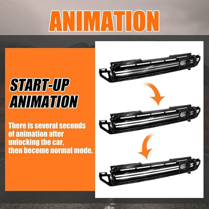 LED Grille Lights Fit for Land Rover Defender 90 110 130 2020 2021 2022 2023 2024 2025 Accessories Front Grille Trim Strips Light with Start Up Animation DRL Lighting Replacement