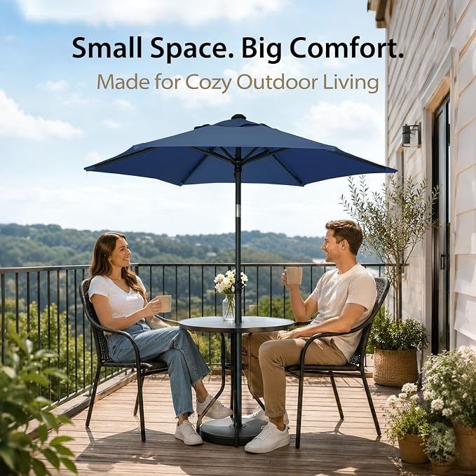 AMMSUN 6FT Patio Umbrella, Outdoor Table Umbrella with Push Button Tilt | UPF50+ Sun Protection and Water-Resistant Fabric, Premium Steel Pole and Ribs, Height-Adjustable and Push-Button Tilt