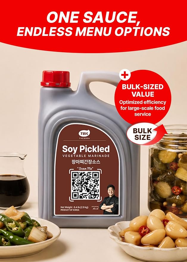 TBK THEBORN Soy Pickled Vegetable Marinade, Quick Pickling Sauce 2.9kg | Quick-pickling marinade with a savory soy flavor for onions, cucumbers, radish, peppers and other fresh vegetables