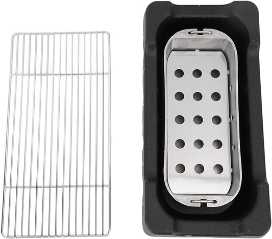 Haofy Japanese Charcoal Grill 12 Inch Portable Aluminum Alloy for Camping - Hibachi Style Even Heating No Hot Spots Charcoal Stove for Tailgate Beach Outings (XL)