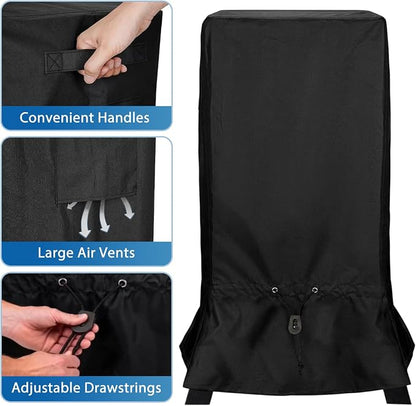 30 inch Waterproof Smoker Cover Compatible with Masterbuilt/East Oak and Most 30-inch Vertical Smoker Models with or Without Legs, Foldable Skirt, Heavy Duty 600D Polyester