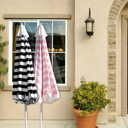9Ft Elegant Valance Patio Umbrella, Outdoor Umbrellas for Patio with Auto-Tilt and Crank Systerm, Table Umbrella for Outdoors, Poolside,Beach, Backyard