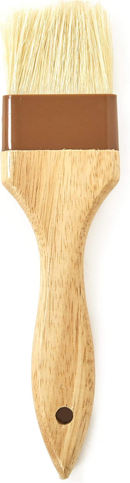 Durable, Real Wood 2 Inch Boar Bristle Pastry Brush. Grill and Kitchen Flat Brushes for Basting Meat, Spreading Butter, Eggs, BBQ Sauce or Marinades. Chef Quality Cooking, Baking or Grilling Tools