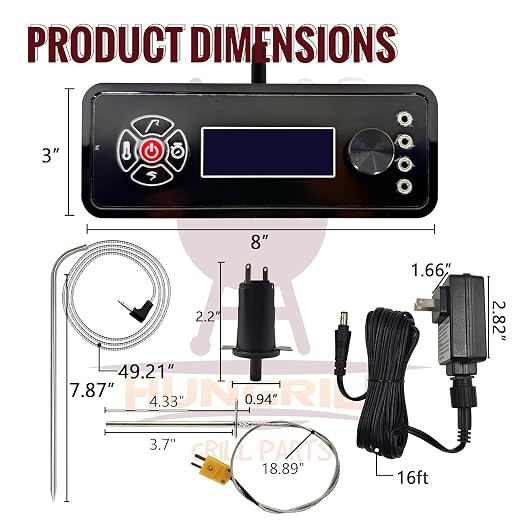 WiFi Controller Combo Set Replacement for Masterbuilt Gravity Series 560/800/1050 Digital Charcoal Grill - Full Kit with WiFi Control Panel, RTD Probe, 4 Meat Probes, 3 Door Switches & Power Adapter