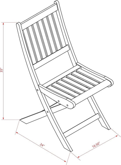 East West Furniture DEDK9CWNA 9 Piece Outdoor Patio Dining Sets Includes a Rectangle Acacia Wood Table and 8 Folding Side Chairs, 40x72 Inch, Natural Oil