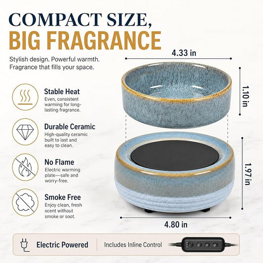 Candle Wax Melt Warmer with Timer Ceramic Electric Wax Melt 4-in-1 Oil Burner Adjusting Temperature Fits Yankee Large Jar Scented Candle for Home Decor Birthday Gifts for Women Mom Grandma Girls