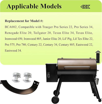 Newly Upgraded BCA002 Grill Lid Door Stop Arc Right Side for Most Traeger Grills, Fits Pro Series 22, Tailgater 20, Century 885, Eastwood 22, Include Door Stop Arc (Right Side) W/Screw