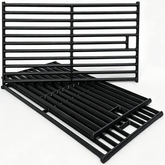 Grill Grates for Monument 24367 35633 17842, Cast Iron Grates Replacement Parts for Dyna Glo 5-Burner DGE530SSP DGE530SSP-D BGE530PSP DGF530SRP DGE530SSP-1, Cooking Grids 3 Pack