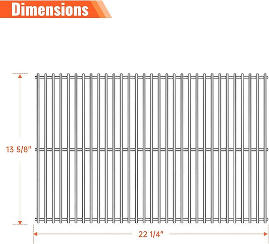 1 Pack 94301 Gas Grill Stainless Steel Wire Rock Grate Grids Replacement Parts for Gas Grill Arkla, Charmglow,MHP, Sunbeam Models and More,22.25 inch x 13.625 inch