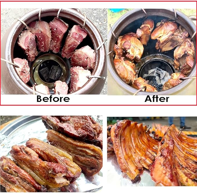 Charcoal Jar Barbecue Grill Smoked Pork Belly Roast Smoked BBQ Camping grill 12.9x11.8inch