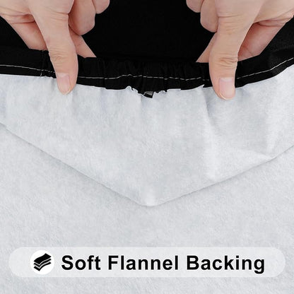 Smiry 2 Pack Rectangle Tablecloth, Elastic Fitted Flannel Backed Vinyl Tablecloths for 4ft Folding Tables, Waterproof Wipeable Table Covers for Outdoor, Indoor, Picnic and Camping (Black, 24"x48")