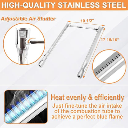 Grill Parts for Weber Spirit 2 Parts, Replacement for Weber GS4 Spirit II/I E210 S210 E220 S220,GS4 Parts for Webber Spirit 2 Burner Tube 67024 69785, 7635 Flavorizer Bars & Crossover Tube 69899 67278