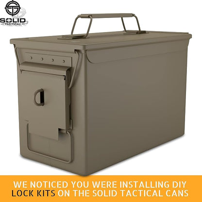 Lockable Metal Ammo Storage Box - Military & Army Steel Ammo Can for Ammunition Storage - Waterproof Ammo Crate Utility Box