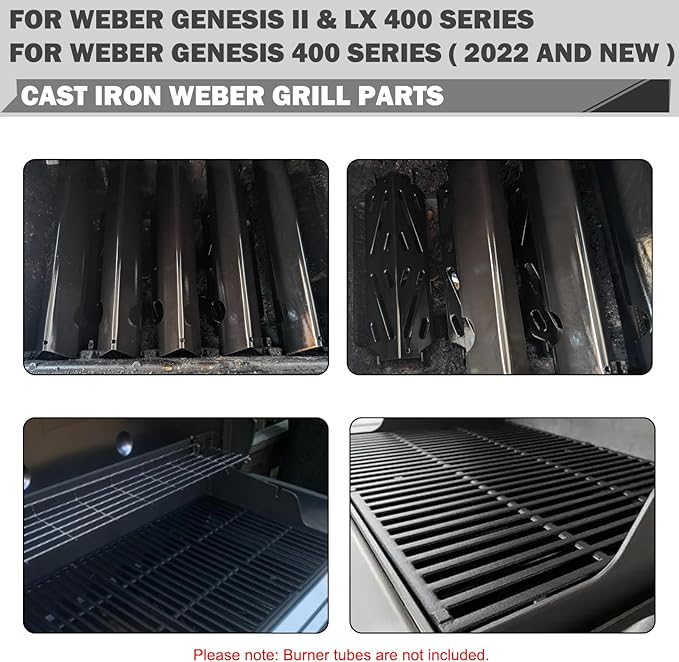 Genesis II E-410 Grill Replacement Parts for Weber Genesis II E410 E-435 S-435 Grill Parts GS4 LX E-440 LX E-410 Grates SPX-435 66097 66033 Flavorizer Bars 66041 Heat Deflector 66089 Cooking Grids