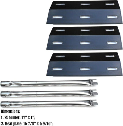 Parts Kit DG102 Replacement for Ducane Gas Barbecue Grill 30400040,3200,3400 Grill Burners & Heat Plates (Stainless Steel Burner + Porcelain Steel Heat Plate)