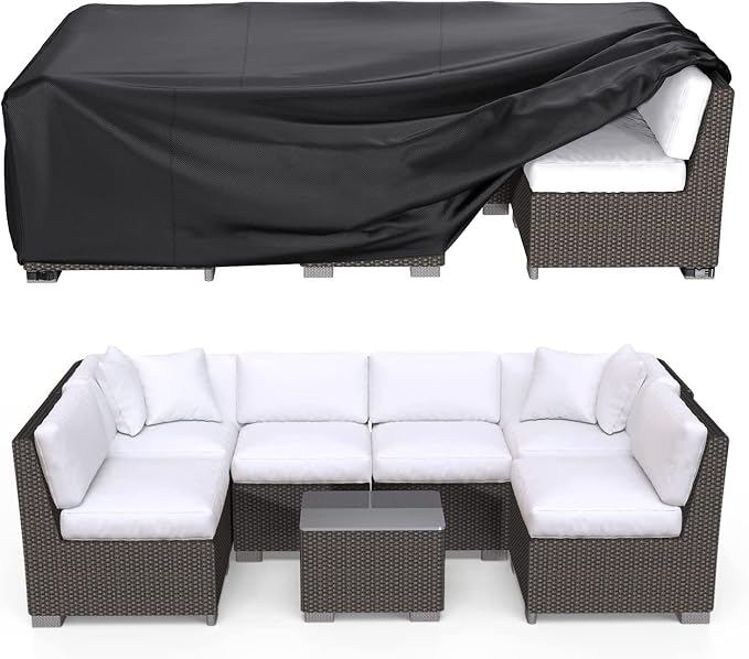 Waterproof Outdoor Patio Furniture Covers 78"L×62"W×30"H Black | Rain, Dust & UV Protection; Heavy-duty Oxford Resists Tears & Fading; Keeps Dining Tables & Chair Sets Dry on Patio & Deck