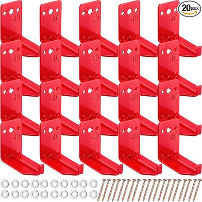 Queekay 20 Pack Fire Extinguisher Mount Universal Bracket 5 to 40 lb Fire Extinguisher Holder Wall Hook Hanger (Classic Style)